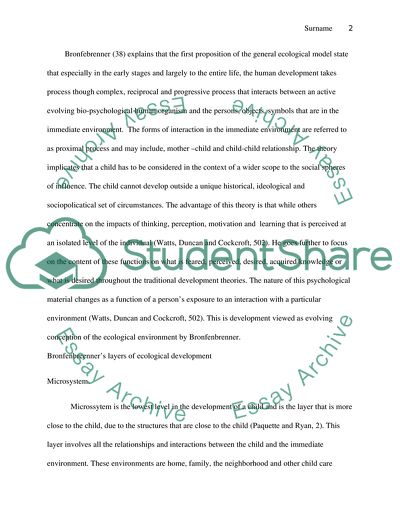 Bronfenbrenners Ecological Environment