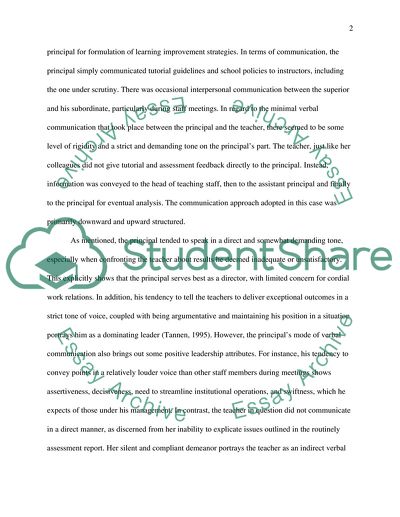 Workplace Communication between principal and a teacher