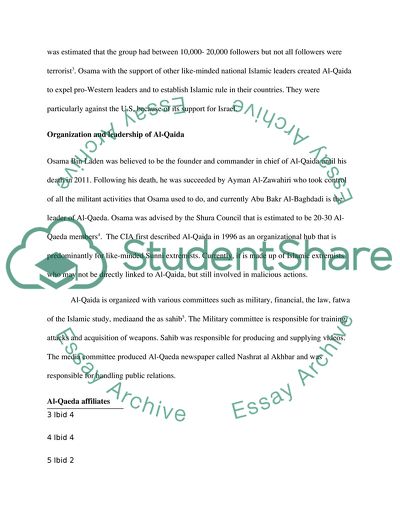 Review of Al-Qaida Terrorist Organization