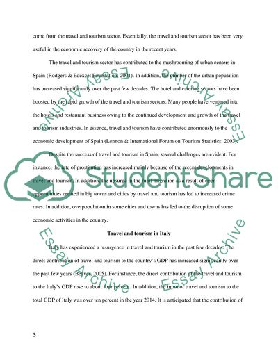 Travel and Tourism in Spain and Italy