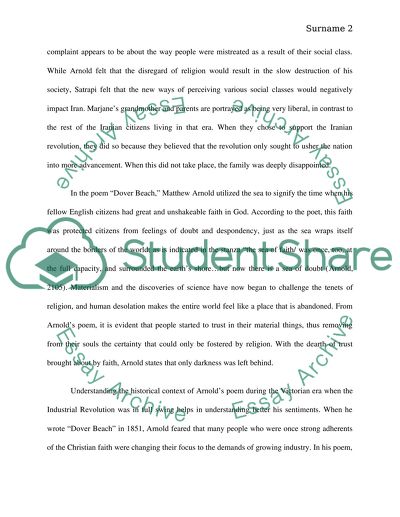 Liberal Theme in Matthew Arnolds and Marjane Satrapis Poetry