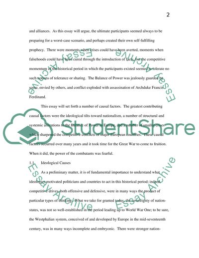 The Origins of World War I