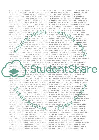 Business Management of Bean Company