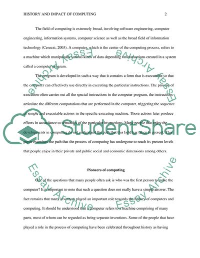 The Field of Computing