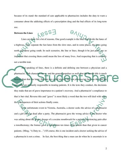 A Pharmacist Obligation to Warn