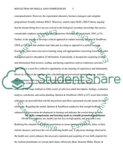 Reflective Practice on Skill and Competencies