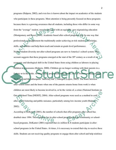 Successful after-school program