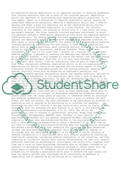 My negotiating skills