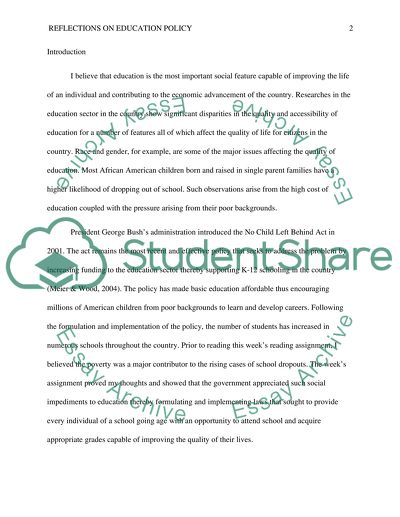 Reflections on Education Policy