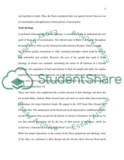 The Nazis Regarded the War against the Soviet Union as a War of Extermination