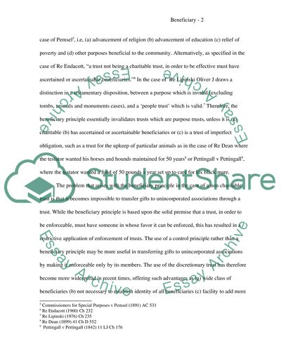 Validity of the Beneficiary Principle