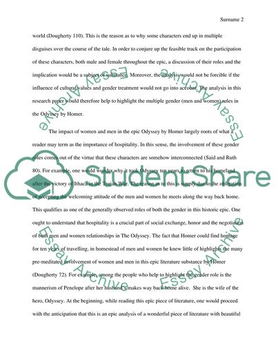 Roles of Men and Women Odyssey by Homer