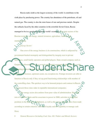 Russias Most Important Economic Sectors