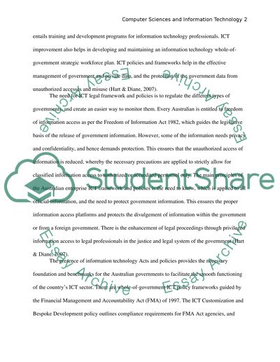 Australian ICT Framework and Mobile Device Management