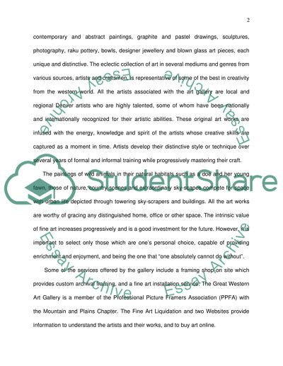 My Visit to the Great Western Art Gallery