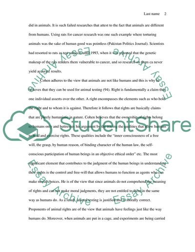 The Moral Issues Of The Animal Testing