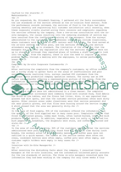 Complaint by On-site Corporate Customers