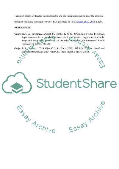 Unit V AAssessment#3 Oxidative Stress
