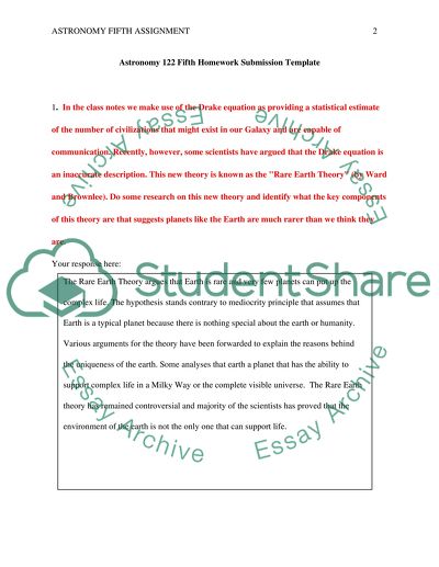 Astronomy fifth assignment