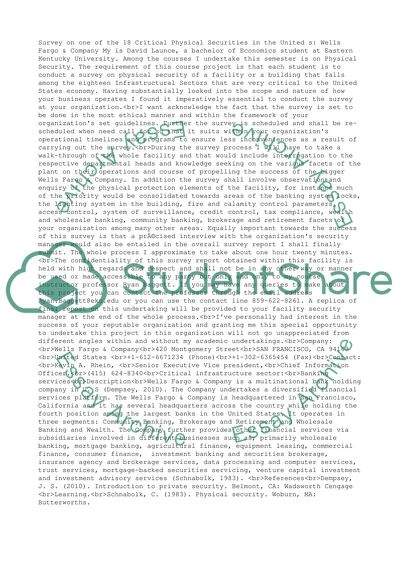 Physical Securities in the US: Wells Fargo & Company