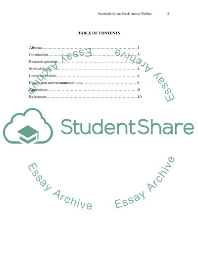 Sustainability And Food: Individual Research Project