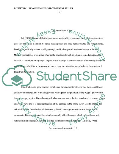 Environmental Issues and the Industrial Revolution