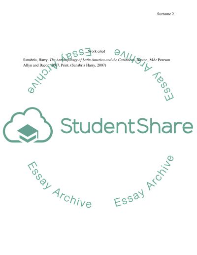 The Anthropology of Latin America and the Caribbean weekly Reflection