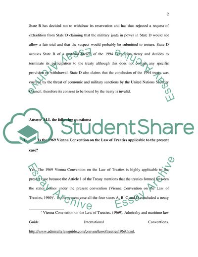 Public International Law - the 1969 Vienna Convention