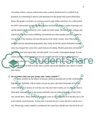 Consumer Behavior: Status Symbol