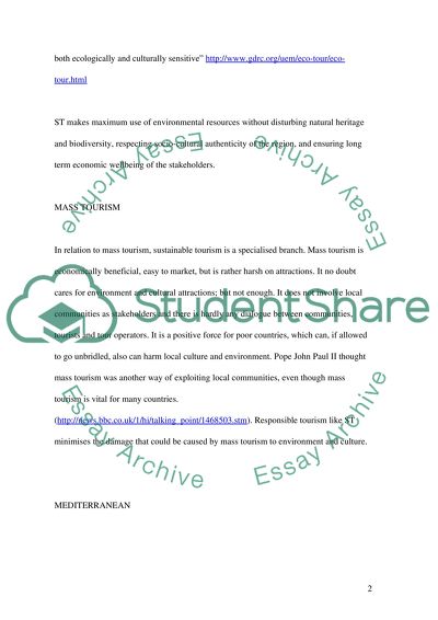 Sustainable tourism and educating the tourist