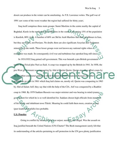 Legality on The War in Iraq