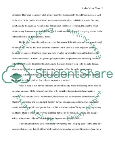 Panic Disorder and Social Phobia