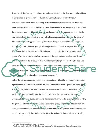 essay on education should be free pdf