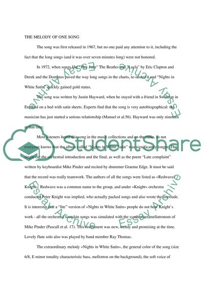 The Melody of One Song