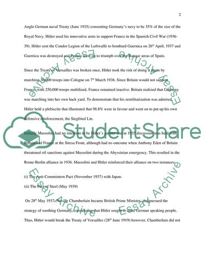 The Origins of the Second World War