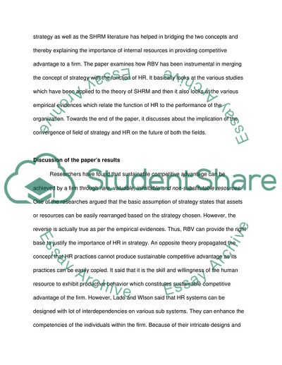 The Resource-Based View of the Firm