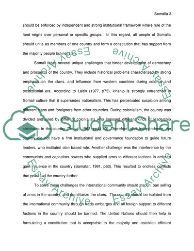 The Challenges of Somalia