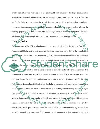 The Indian Education System: Policy on ICT