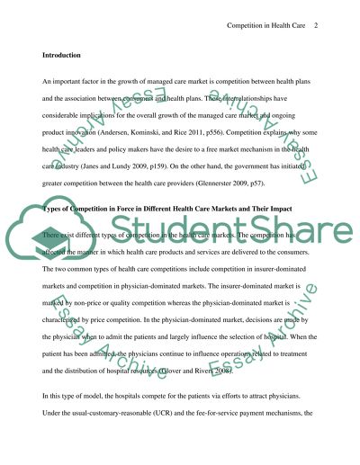 Competition in Health Care for Individuals, Organizations, and the System as a Whole