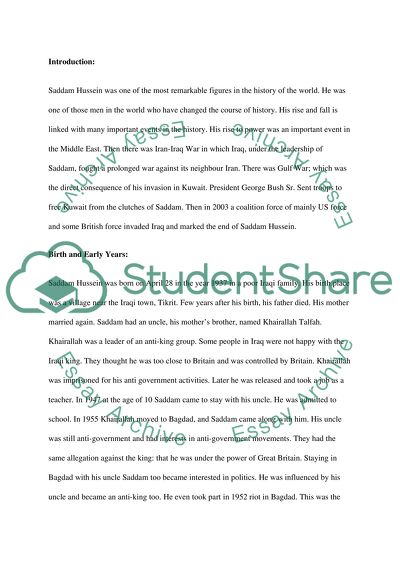 Rise and Fall of Saddam Hussein