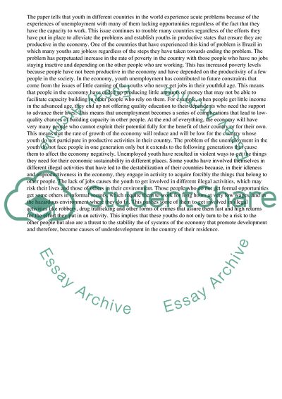 Why Youth Unemployment Is a Particularly Serious Issue for Many Countries of the World