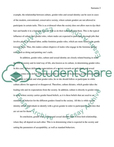 Gender Roles, Culture and Sexual Identity: What is the Relationship