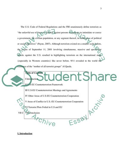 U.S.-EU Cooperation Against Terrorism