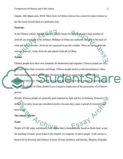 Comparison of Chinese and UAE Culture