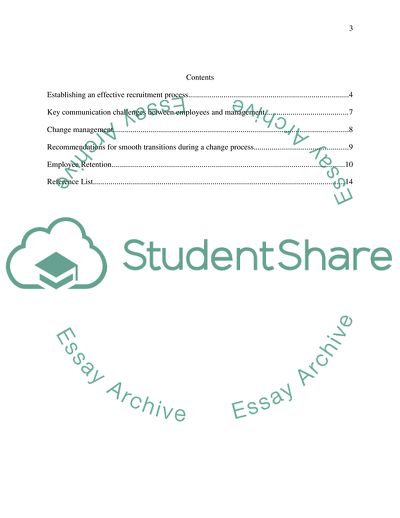 Change Management - Coordination among Employees and Managers, Regular Feedback, Employee Retention