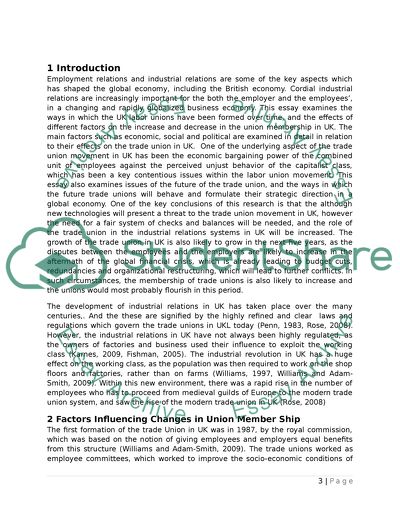 Trade Unions in the United Kingdom