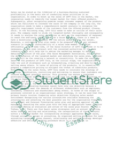 Sales planning and operations