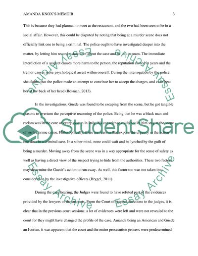 Applying Ethics on Amanda Knoxs Memoir