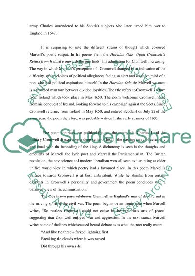 Andrew Marvell and Oliver Cromwell