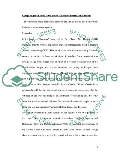 The Similarities and Differences of World War One and World War Two